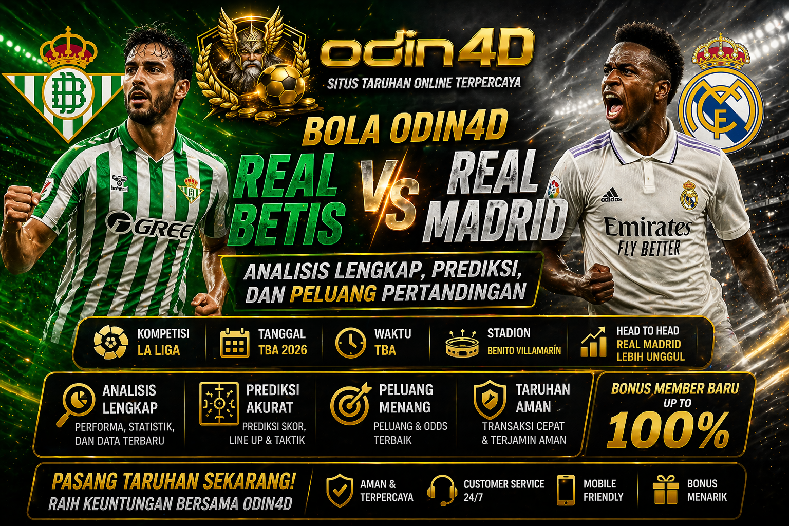 gambar Bola Odin4D Real Betis vs Real Madrid