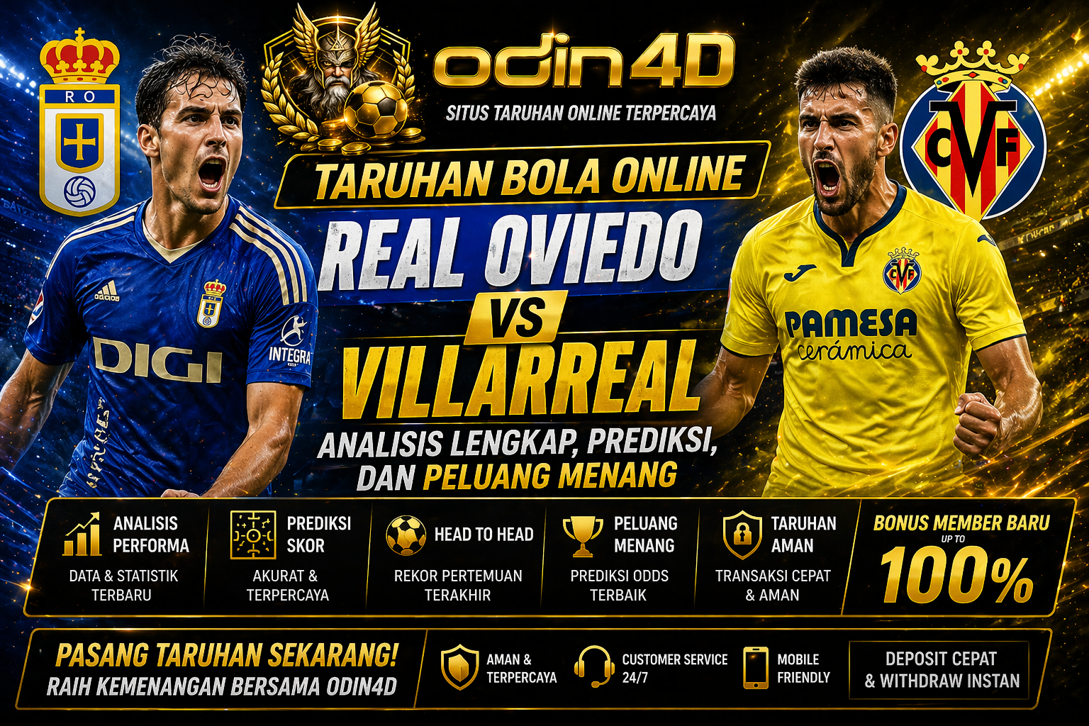 BOLA ODIN4D Taruhan bola online Real Oviedo vs Villarreal