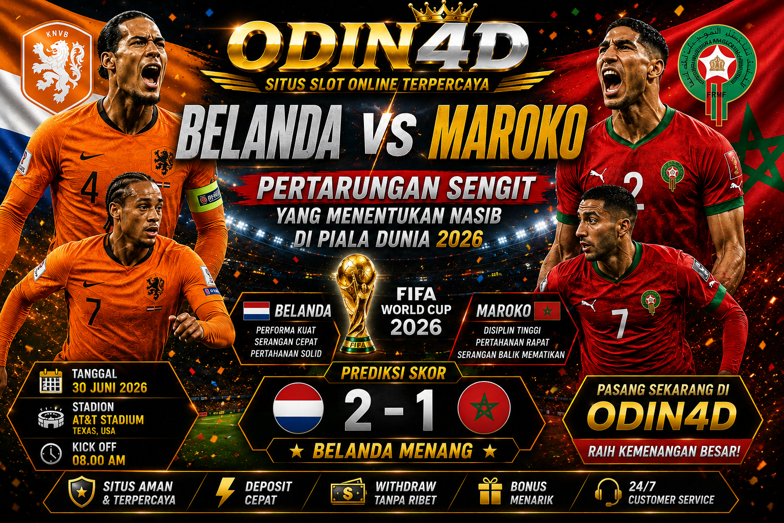 Belanda vs Maroko Jadi Duel Panas di Piala Dunia 2026
