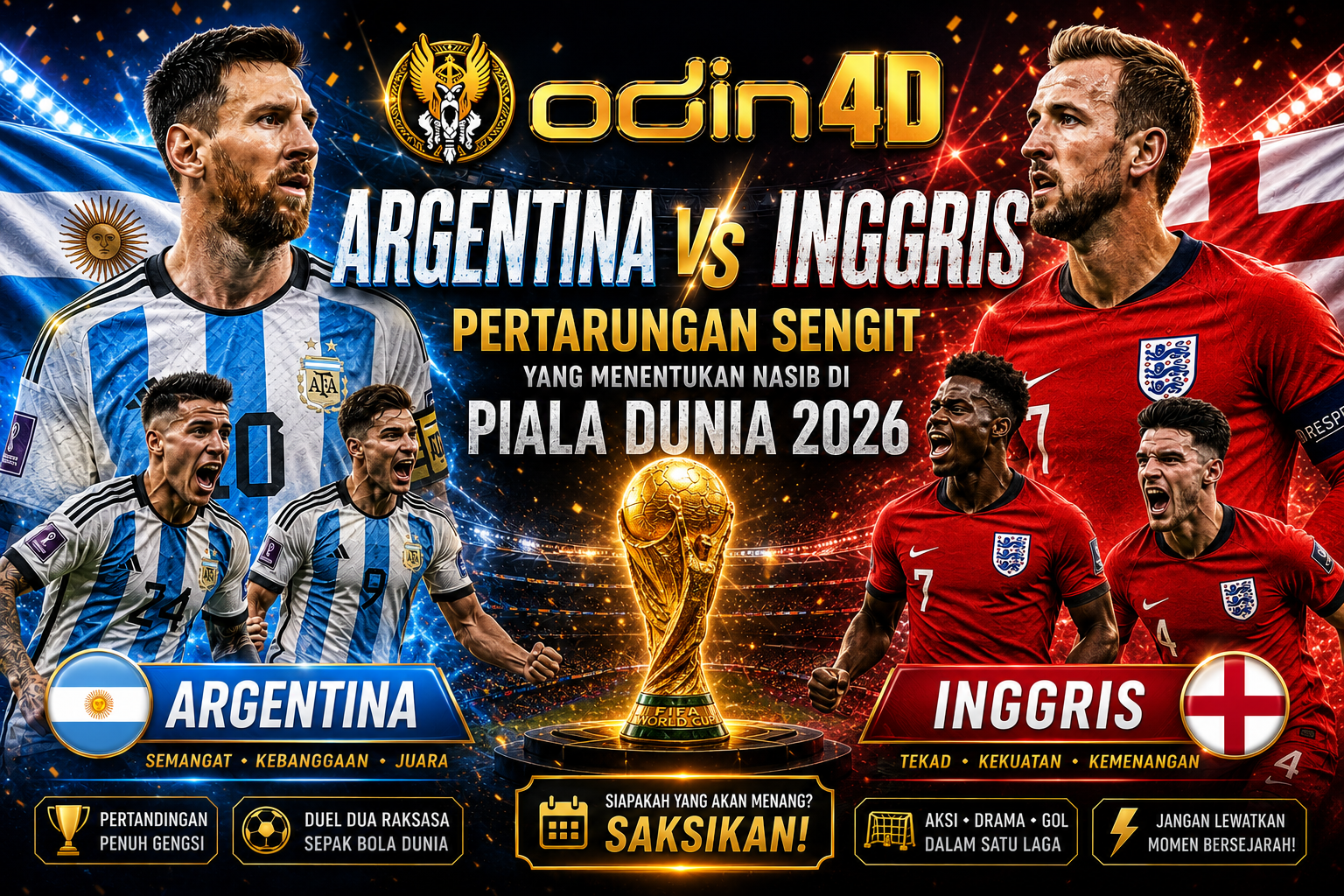 Argentina vs Inggris: Duel Raksasa yang Menentukan Tiket ke Final Piala Dunia 2026