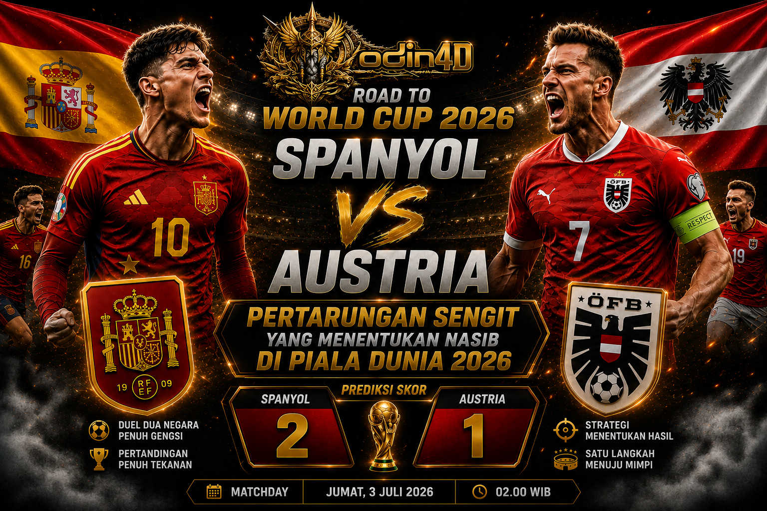 Spanyol vs Austria: Pertandingan Penuh Gengsi yang Siap Memanaskan Panggung Sepak Bola Dunia