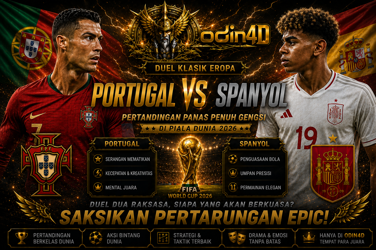 Portugal vs Spanyol: Duel Klasik yang Menjadi Sorotan Piala Dunia 2026